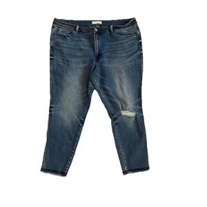 Vervet Jeans Womens Size 22 Blue High rise stretch Capri Jeggings Distressed